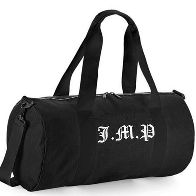 Embroidered Black Duffle Bag