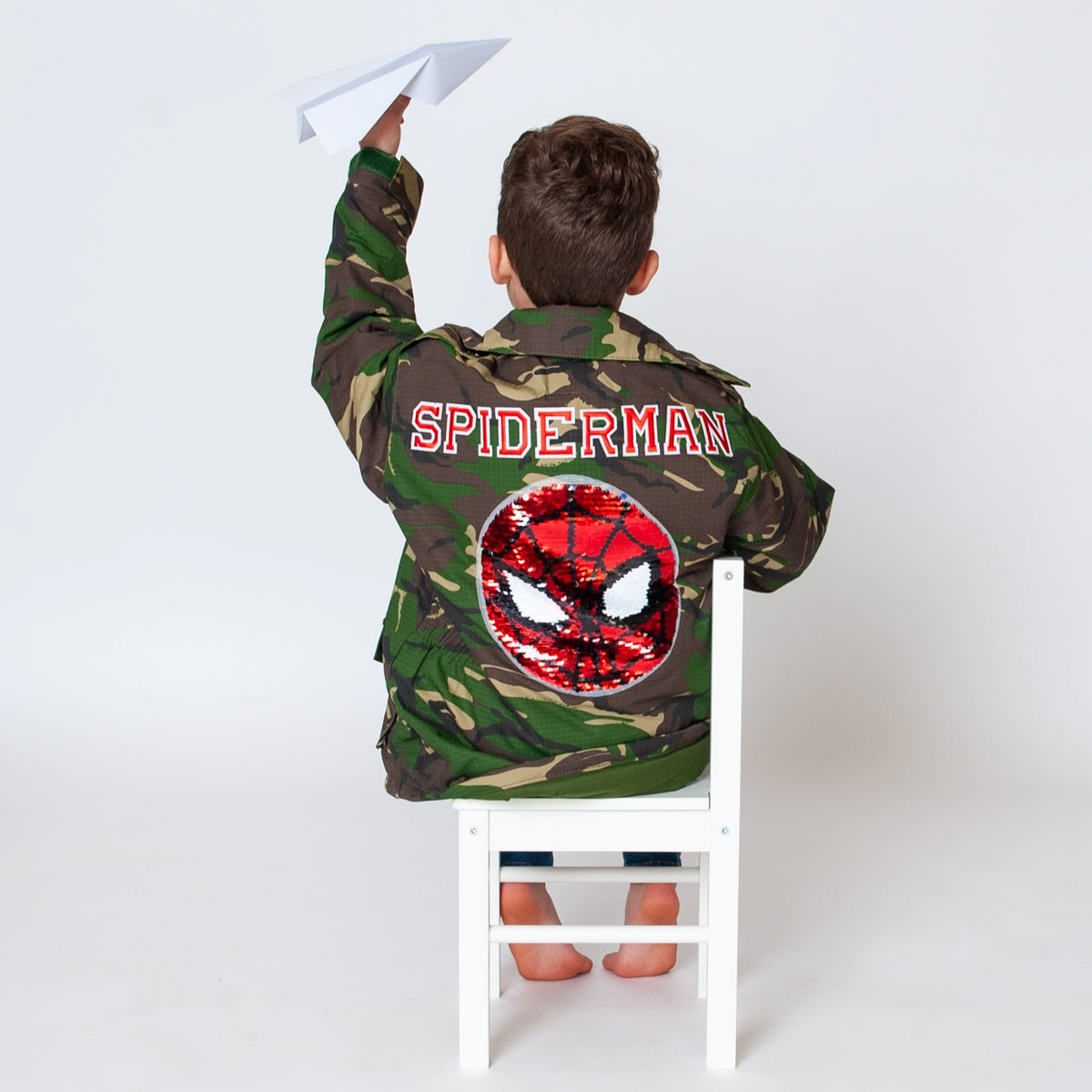 Spiderman jacket with face on sale hood