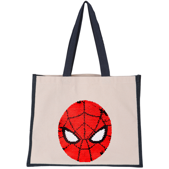 Reversible Sequin Spiderman Midi Tote Bag