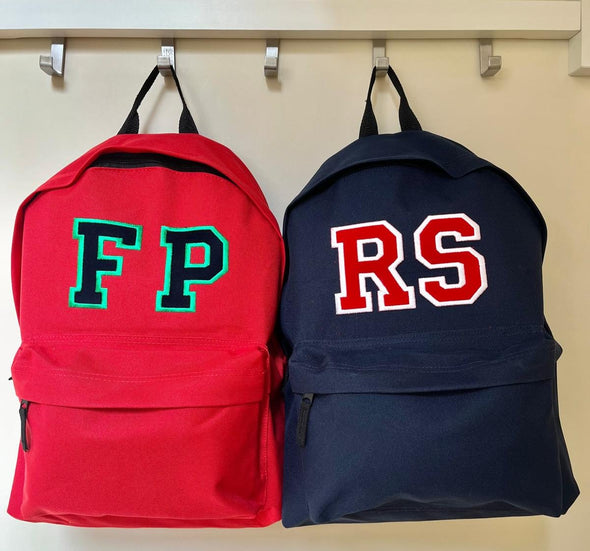 Junior Backpack with Velvet Initials