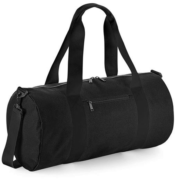 Black Duffle Bag with Velvet Initials