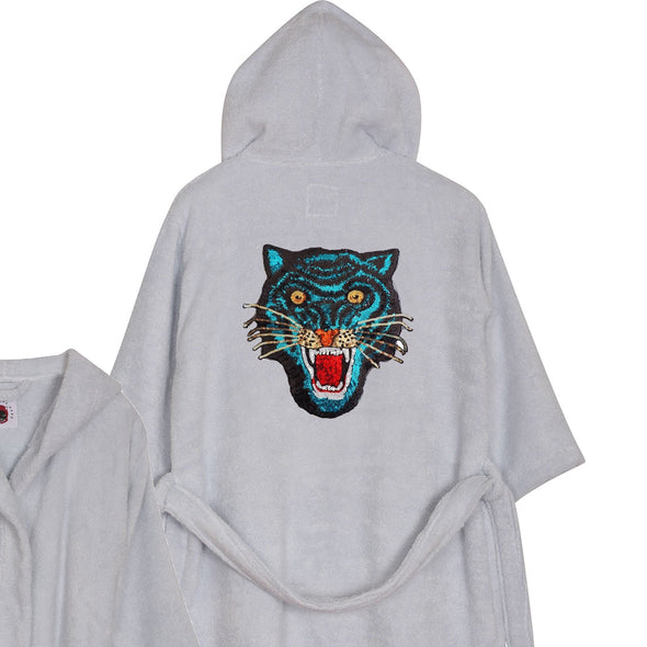 Blue Sequin Tiger Bathrobe