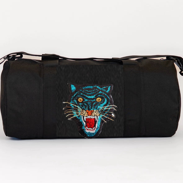 Blue Sequin Tiger Duffle Bag