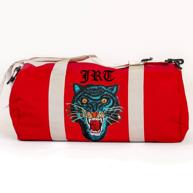 Blue Sequin Tiger Duffle Bag