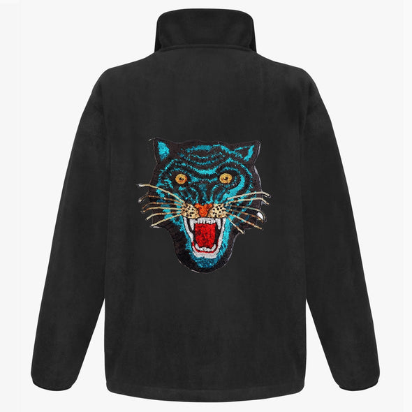 Blue Sequin Tiger Fleece