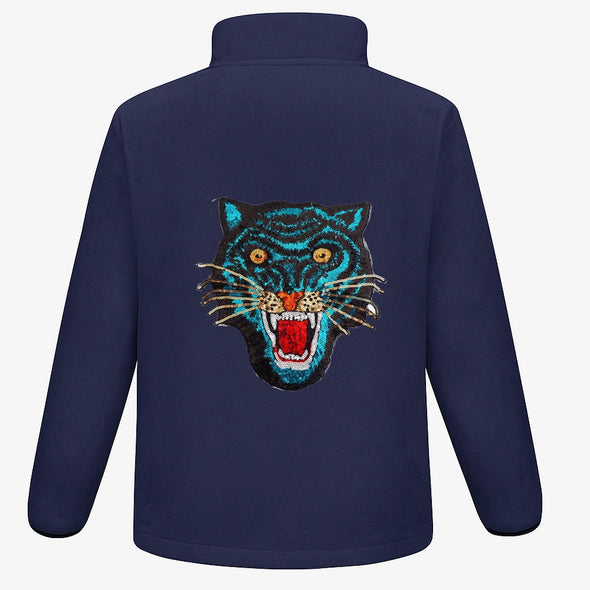 Blue Sequin Tiger Fleece