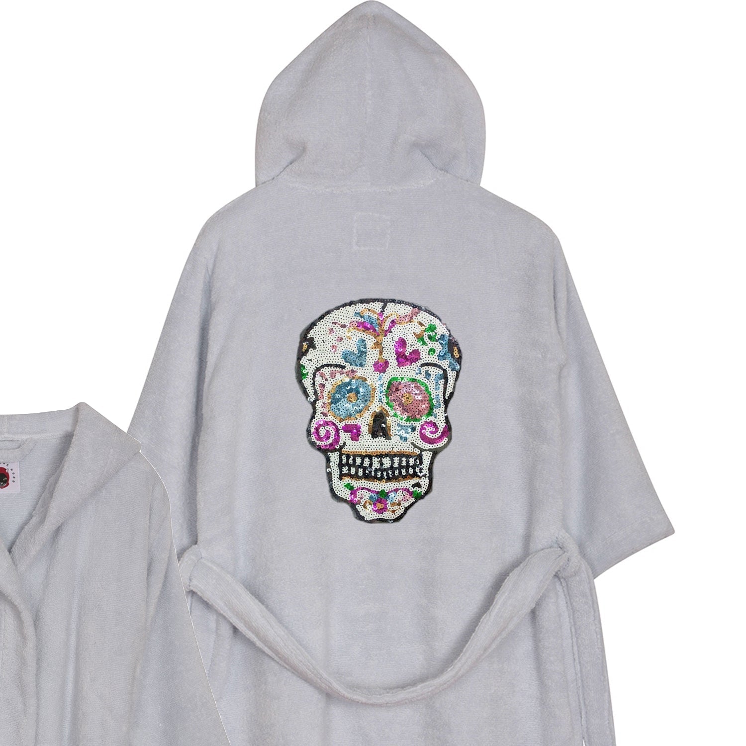 Skull Robe Personalised Sequin Candy Skull Bathrobe | Gifts for Kids Aged – Cat in ...