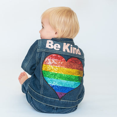 Rainbow Heart Denim Jacket