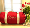 Embroidered Red Duffle Bag