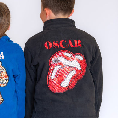 Sequin Rock'n'Roll Lips Fleece