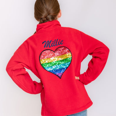 Rainbow Heart Fleece