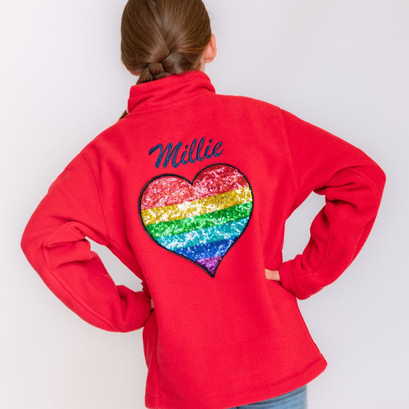 Rainbow Heart Fleece