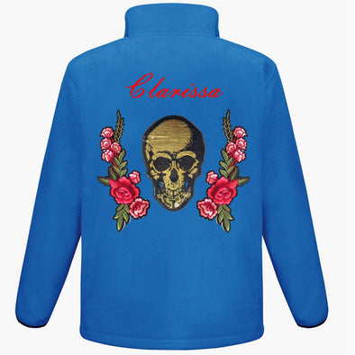 Gold Sequin Skull and Roses Fleece