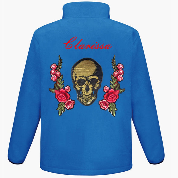 Gold Sequin Skull and Roses Fleece
