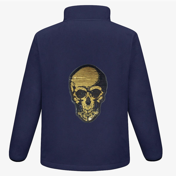Gold Sequin Skull Fleece