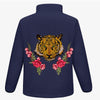 Green Eyed Tiger and Roses Fleece
