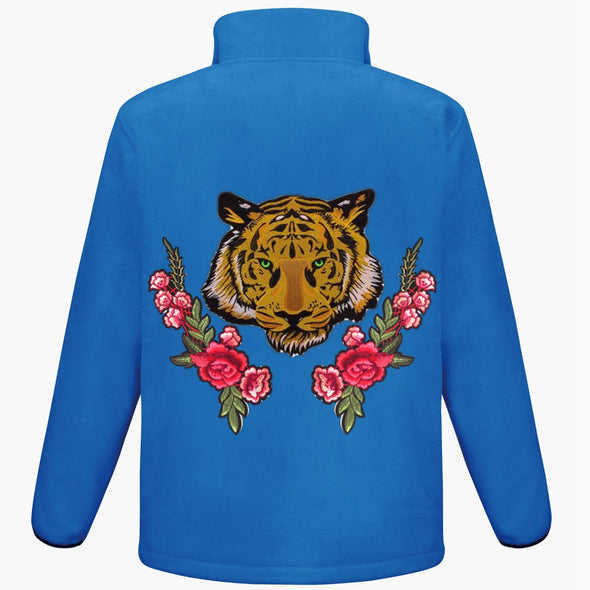 Green Eyed Tiger and Roses Fleece