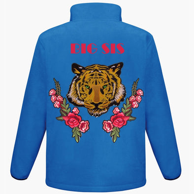 Green Eyed Tiger and Roses Fleece