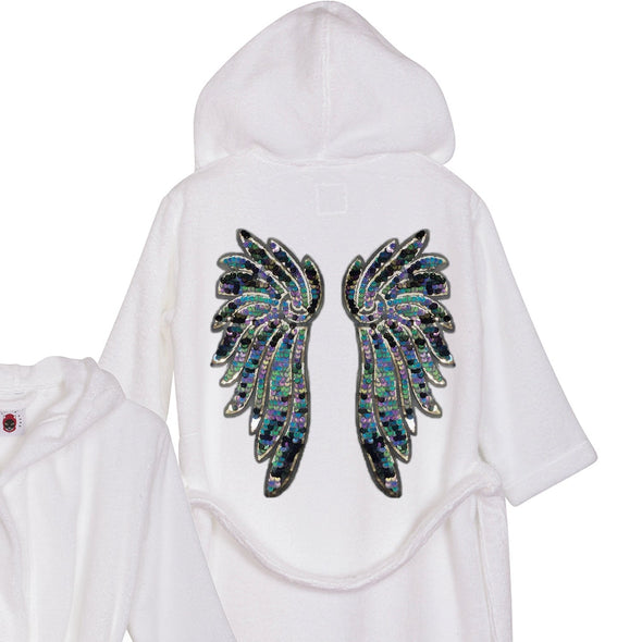 Indigo and Aqua Wings Bathrobe