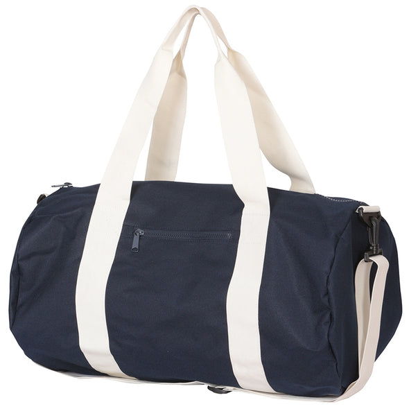 Embroidered Navy Duffle Bag