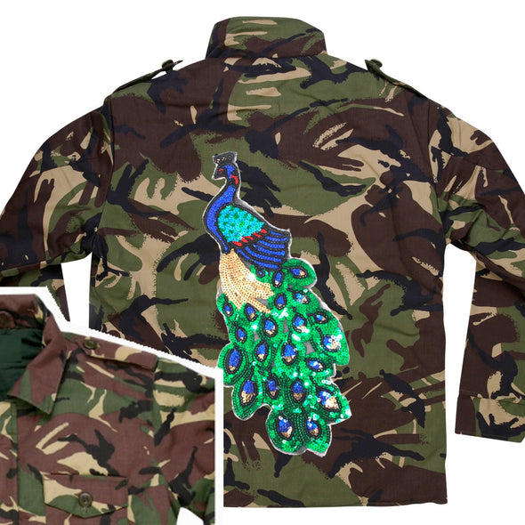 Sequin Peacock Camo Jacket