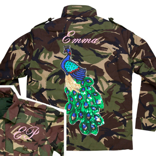 Sequin Peacock Camo Jacket