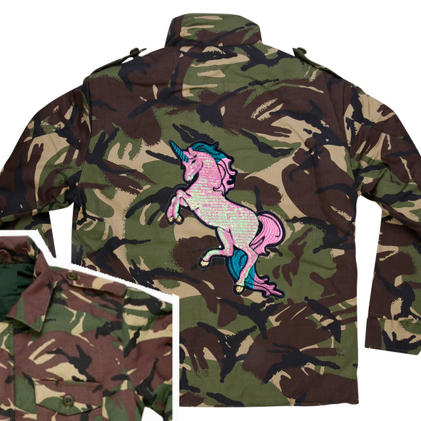 Pearly Sequin Unicorn Camo Jacket