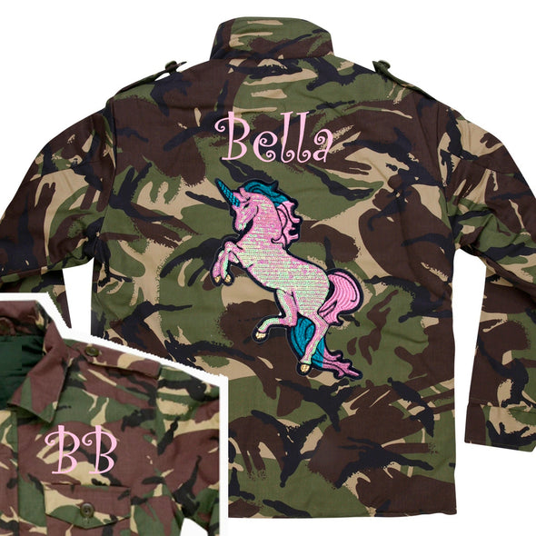 Pearly Sequin Unicorn Camo Jacket