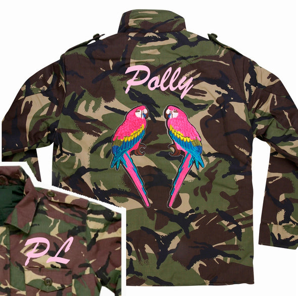 Pink Parrots  Camo Jacket