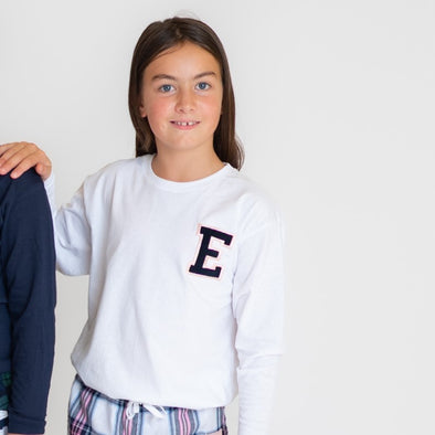 Big Initials PJ Tops (5-13 yrs)
