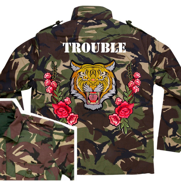 Roaring Tiger and Roses Camo Jacket