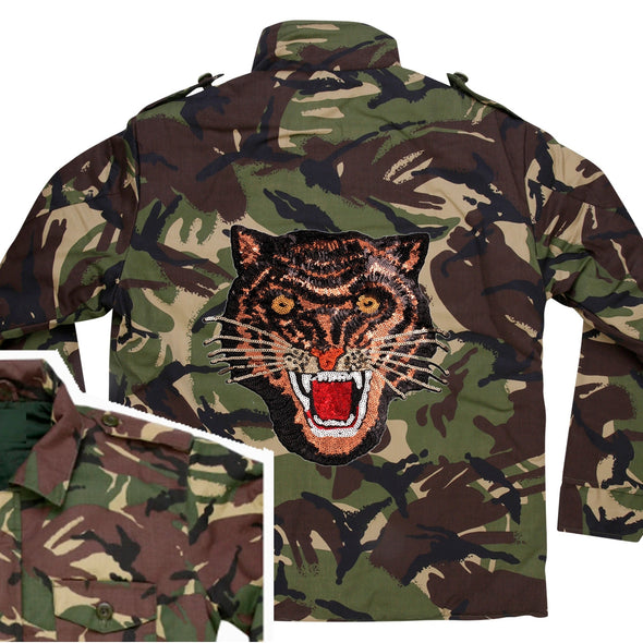 Rose Gold Sequin Tiger Camo Jacket