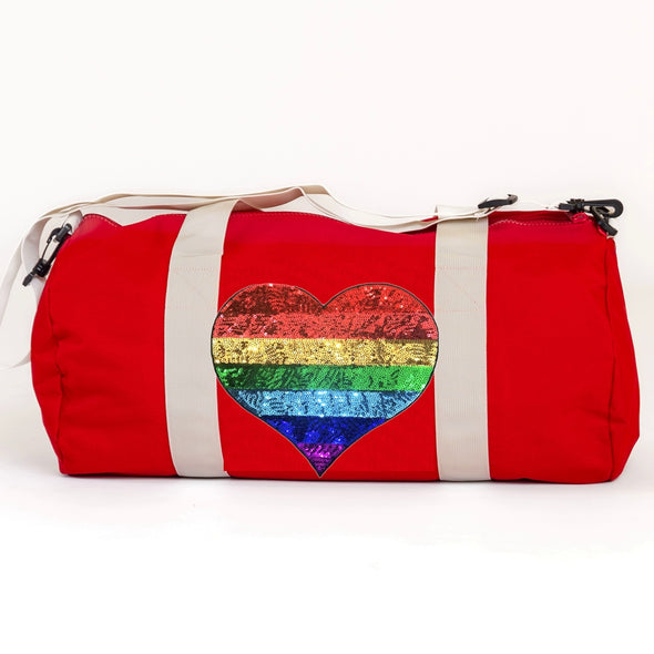 Rainbow Heart Duffle Bag