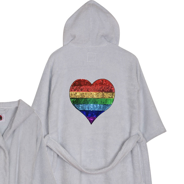 Rainbow Heart Bathrobe