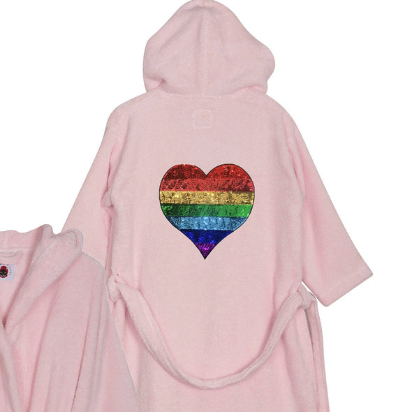 Rainbow Heart Bathrobe