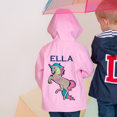 Toddler Sequin Unicorn Rain Jacket