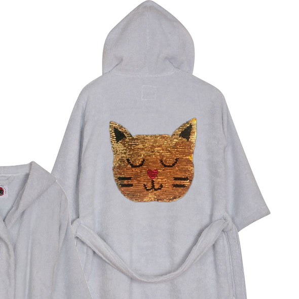 Reversible Sequin Cat Bathrobe