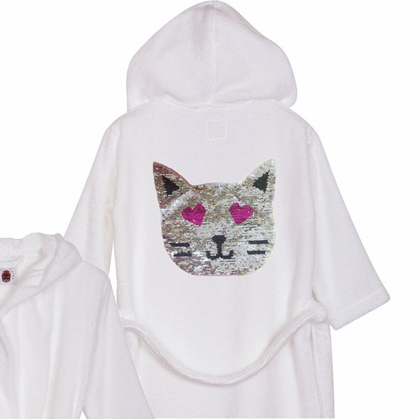 Reversible Sequin Cat Bathrobe