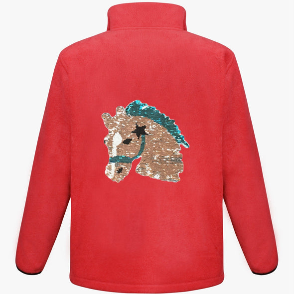 Reversible Sequin Horse Head Fleece