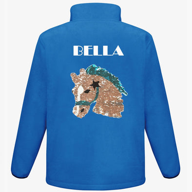 Reversible Sequin Horse Head Fleece