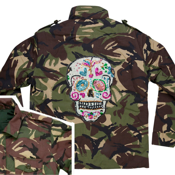 Sequin Candy Skull Camo Jacket