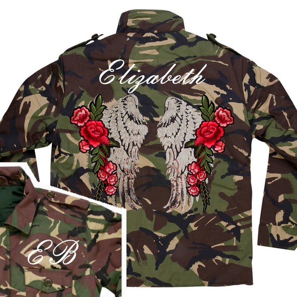 Silver Wings and Roses Camo Jacket