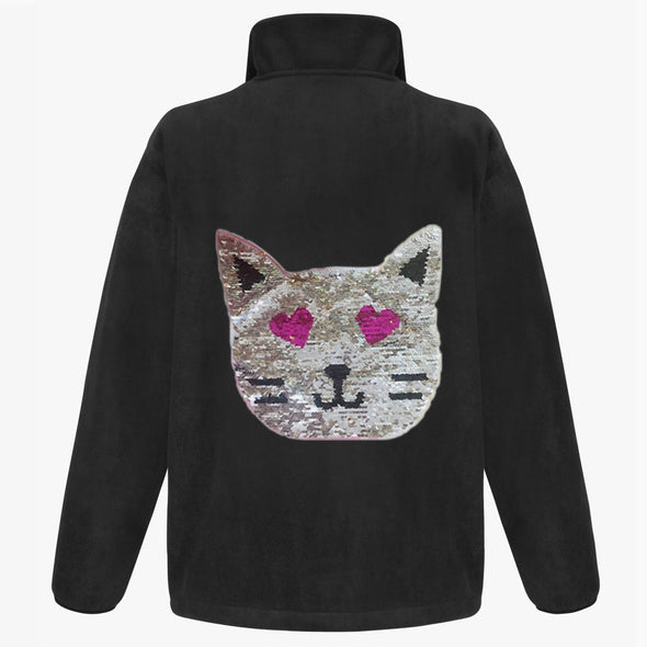 Reversible Sequin Cat Fleece