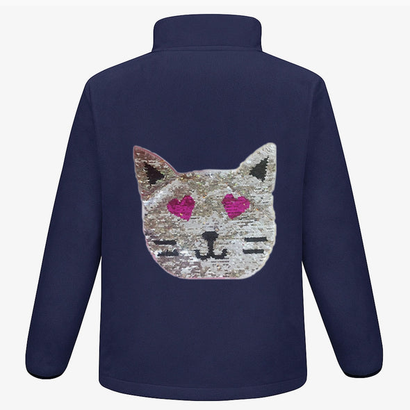 Reversible Sequin Cat Fleece