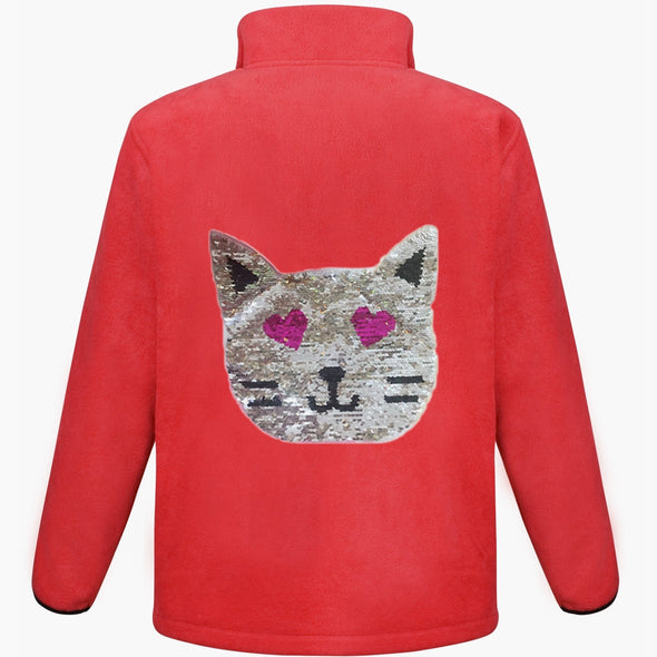 Reversible Sequin Cat Fleece