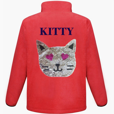 Reversible Sequin Cat Fleece