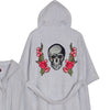 Silver Skull and Roses Bathrobe