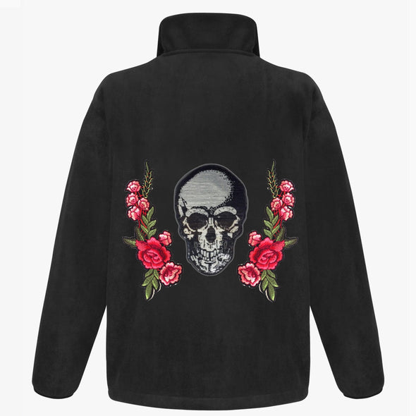 Silver Skull and Roses Fleece