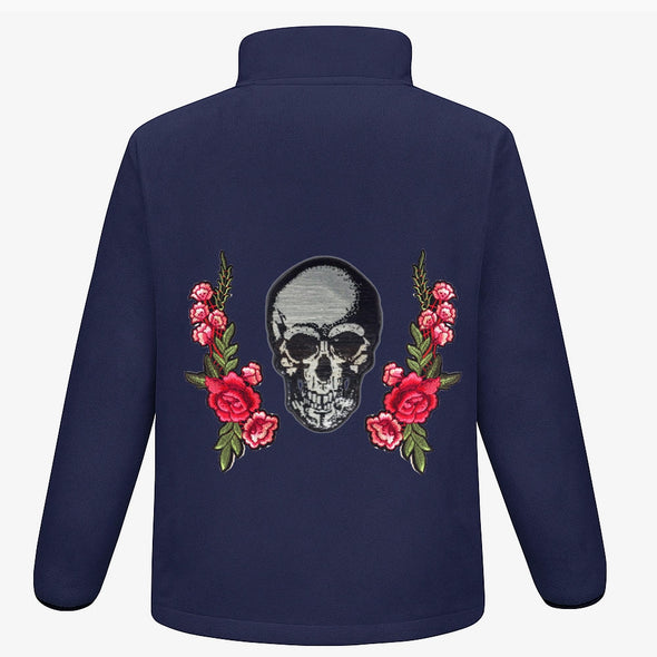Silver Skull and Roses Fleece