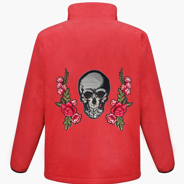 Silver Skull and Roses Fleece